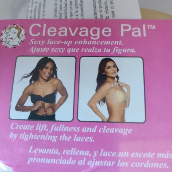 CLEAVAGE PAL LACE - UP BRA - BEIGE CUP SIZE "B" SEXY LACE-UP ENHANCEMENT - Picture 6 of 9